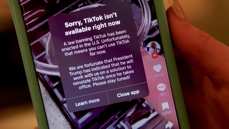 TikTok op zwart voor gebruikers in de VS door verbod