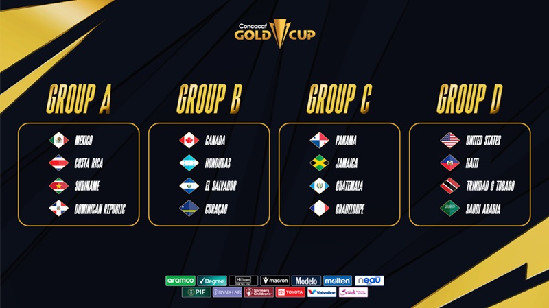Suriname met Mexico, Costa Rica en Dom. Republiek in Gold Cup
