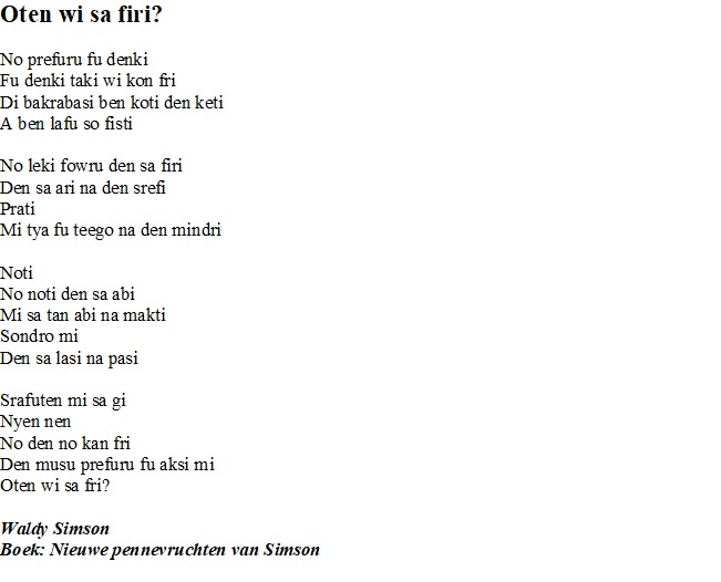 Oten wi sa fri?