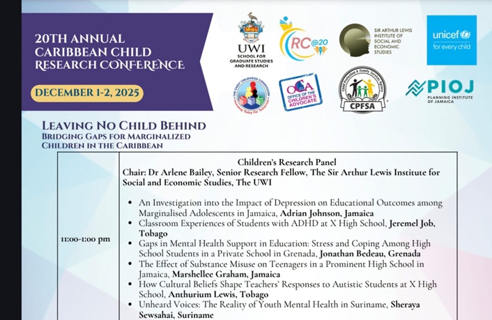Suriname haalt top 3 bij Caribbean Child Research Conference
