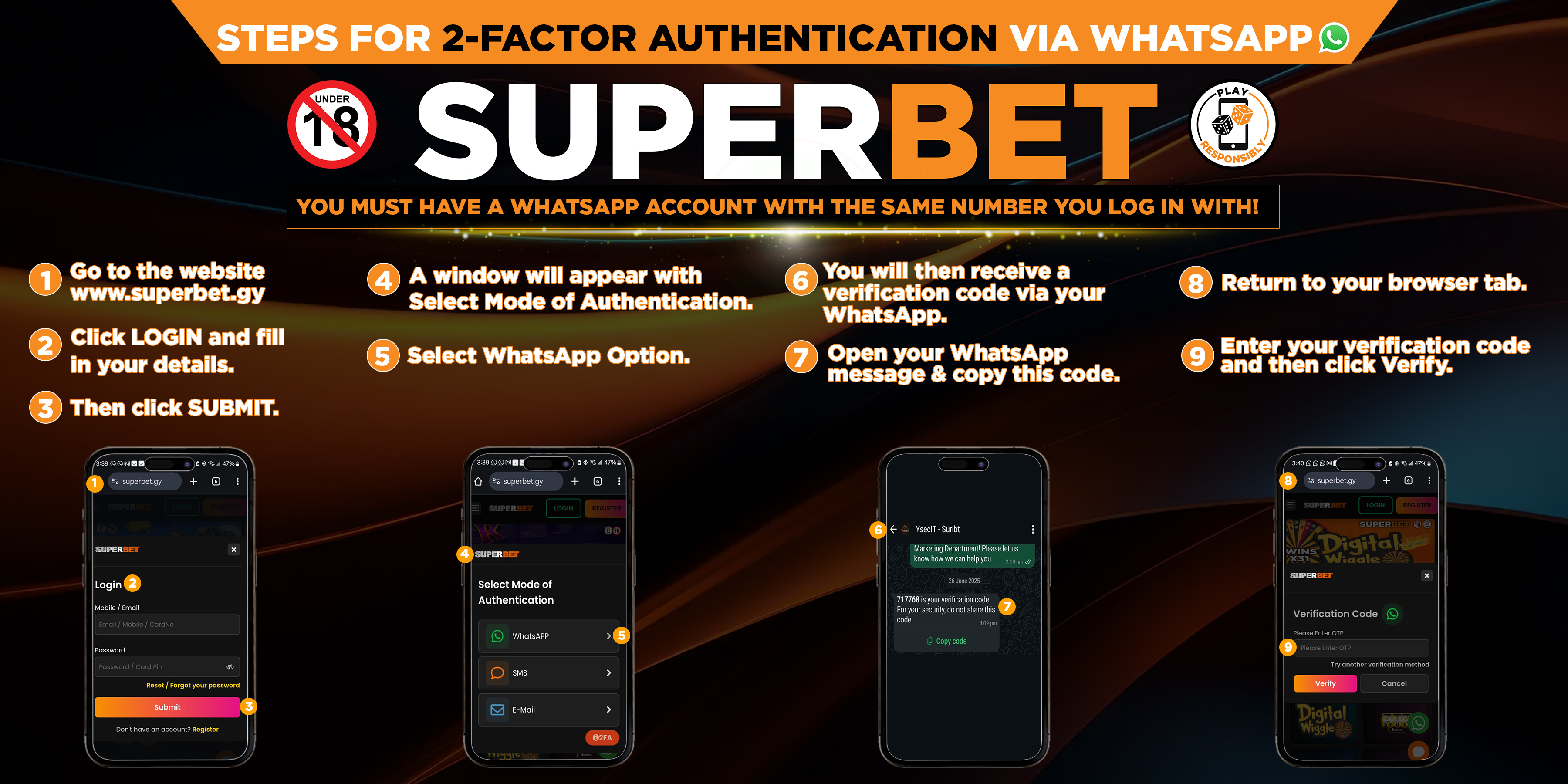 Wizualizacja panelu użytkownika Superbet z widocznymi opcjami logowania i bonusów